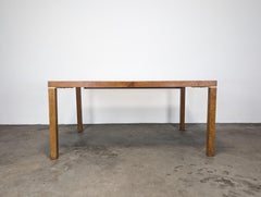 Burl Wood Parsons Extension Dining Table by Lane, Milo Baughman Style, Restored