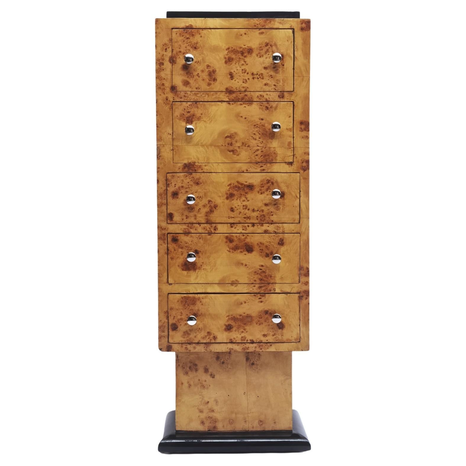 Burl Wood Pedestal / Cabinet, 1980s
