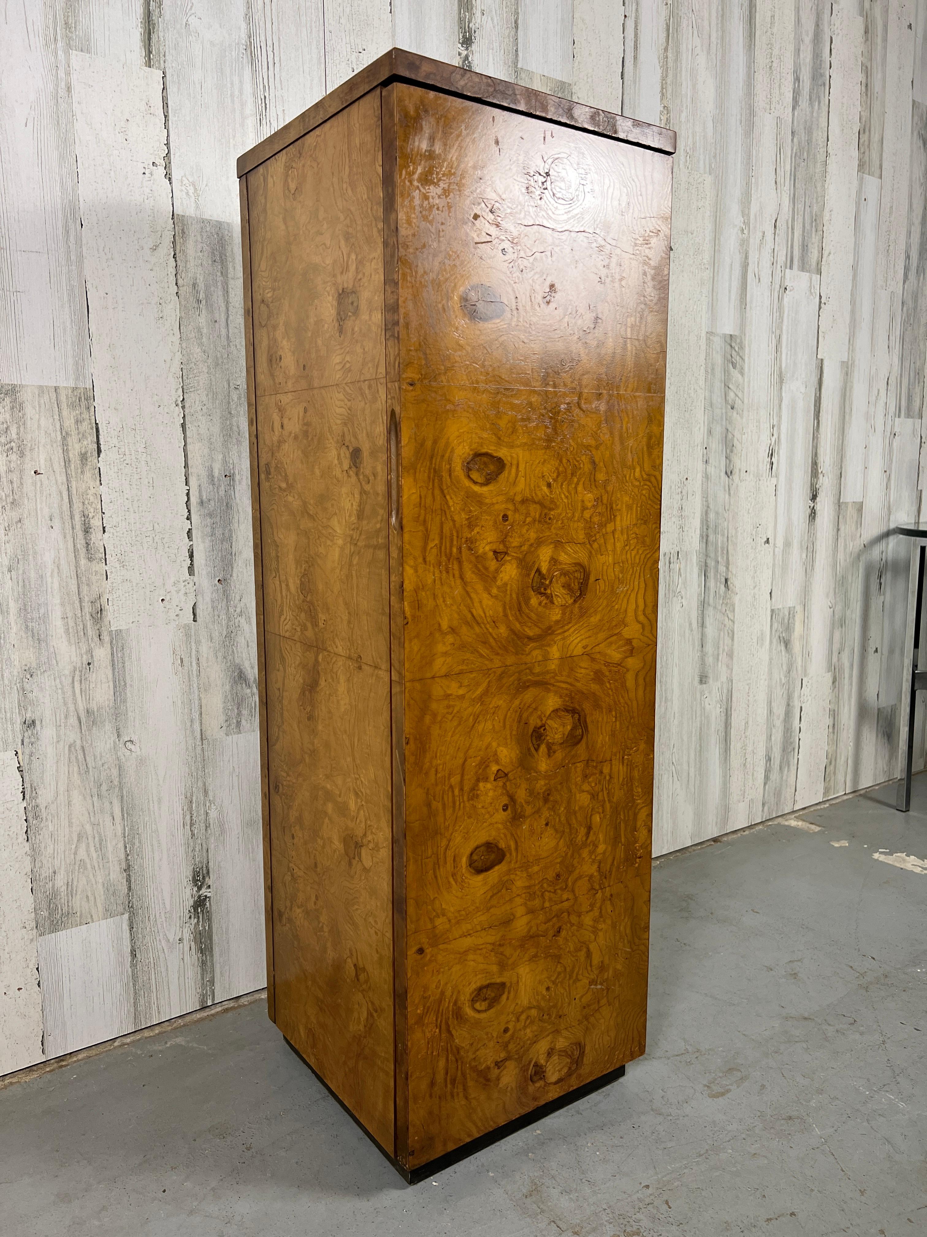 Masonite Burl Wood Pedestal / Cabinet 