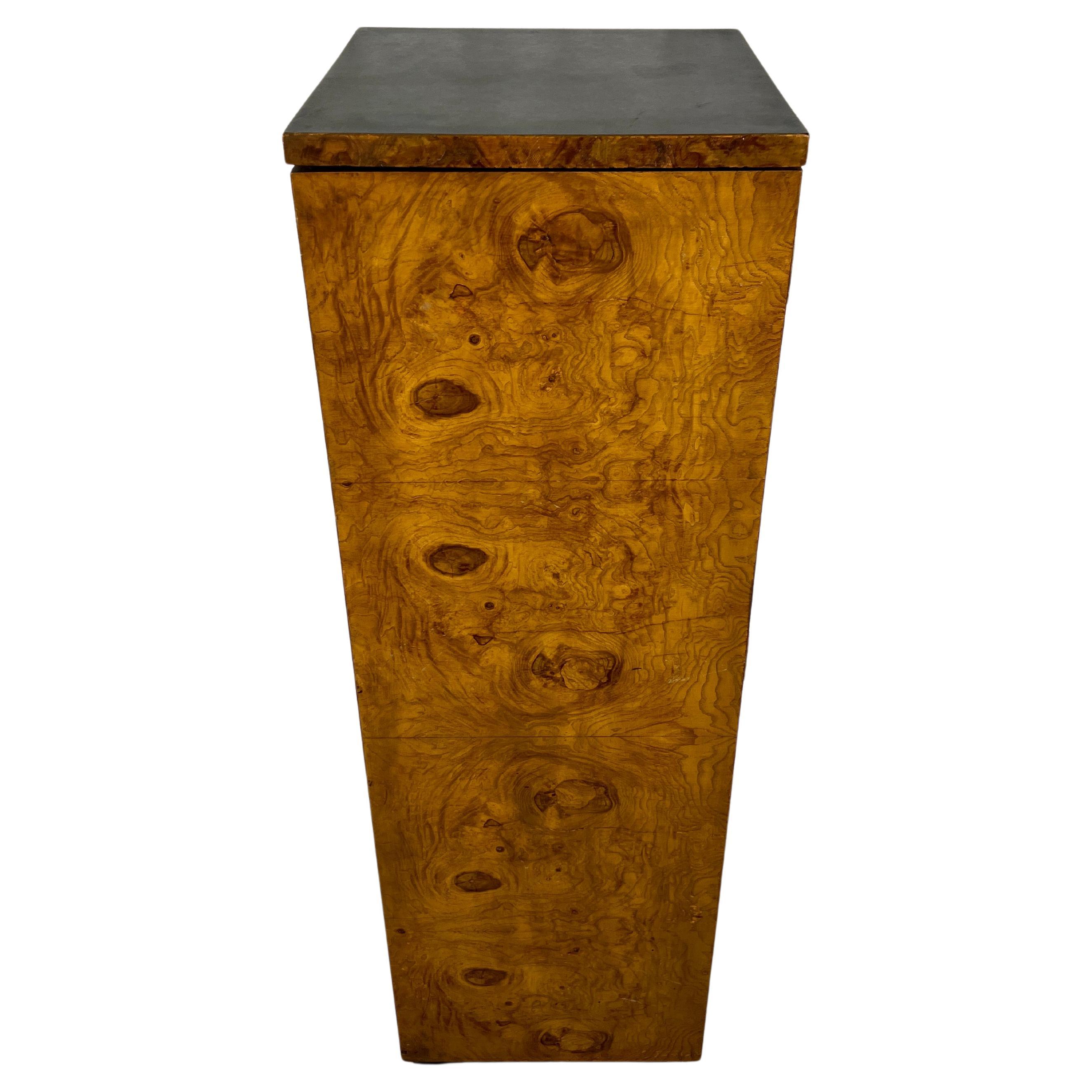 Burl Wood Pedestal / Cabinet 