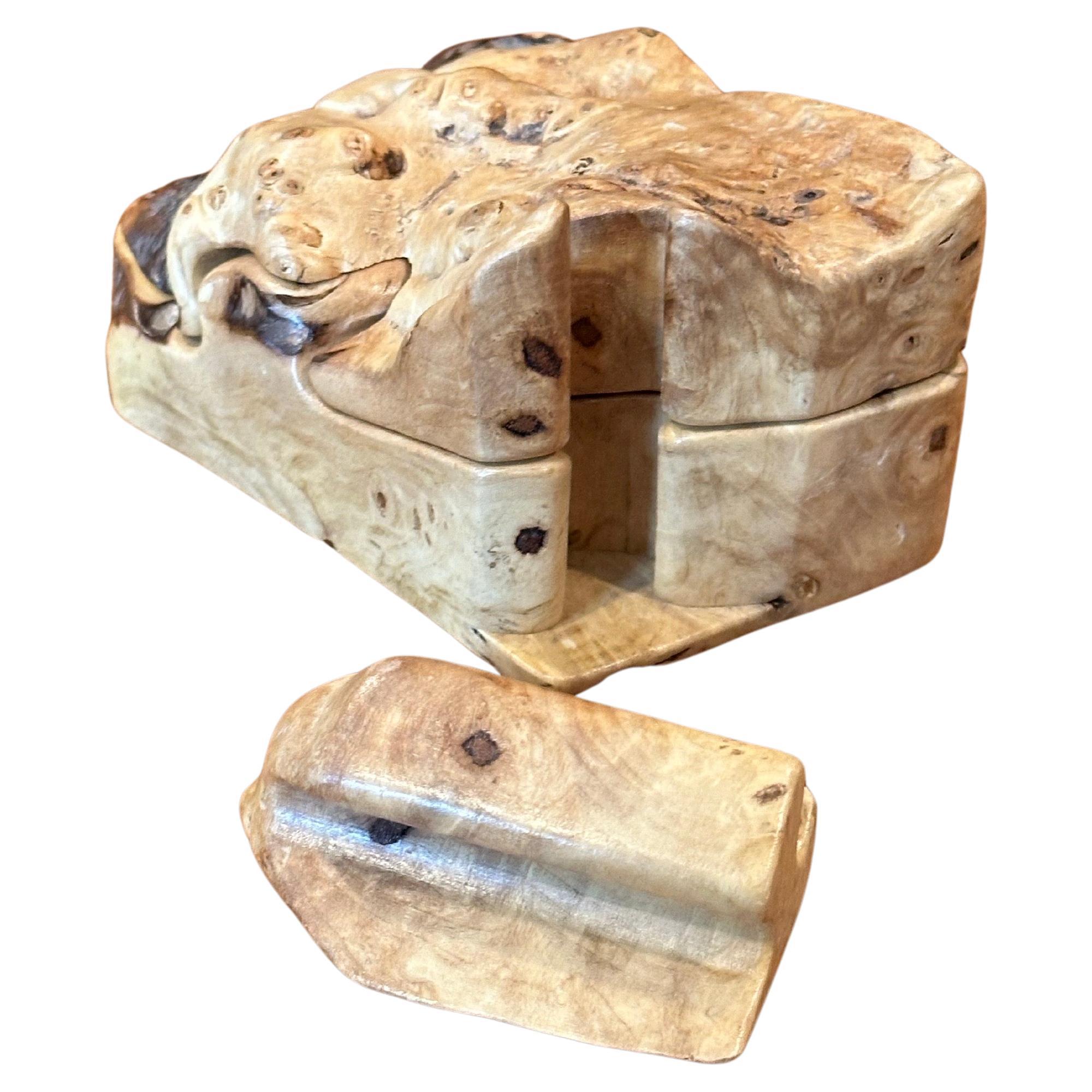 Américain Boîte à puzzle en bois de ronce par Don Wood en vente