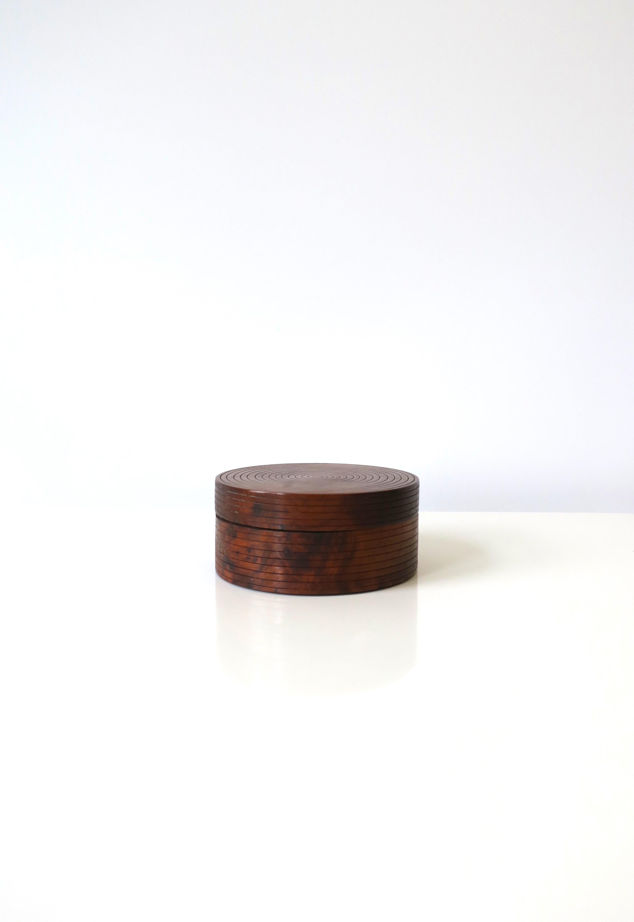 Etched Burl Wood Jewelry Box For Sale