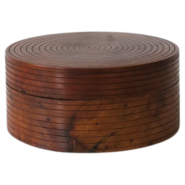 Burl Wood Round Box For Sale at 1stDibs