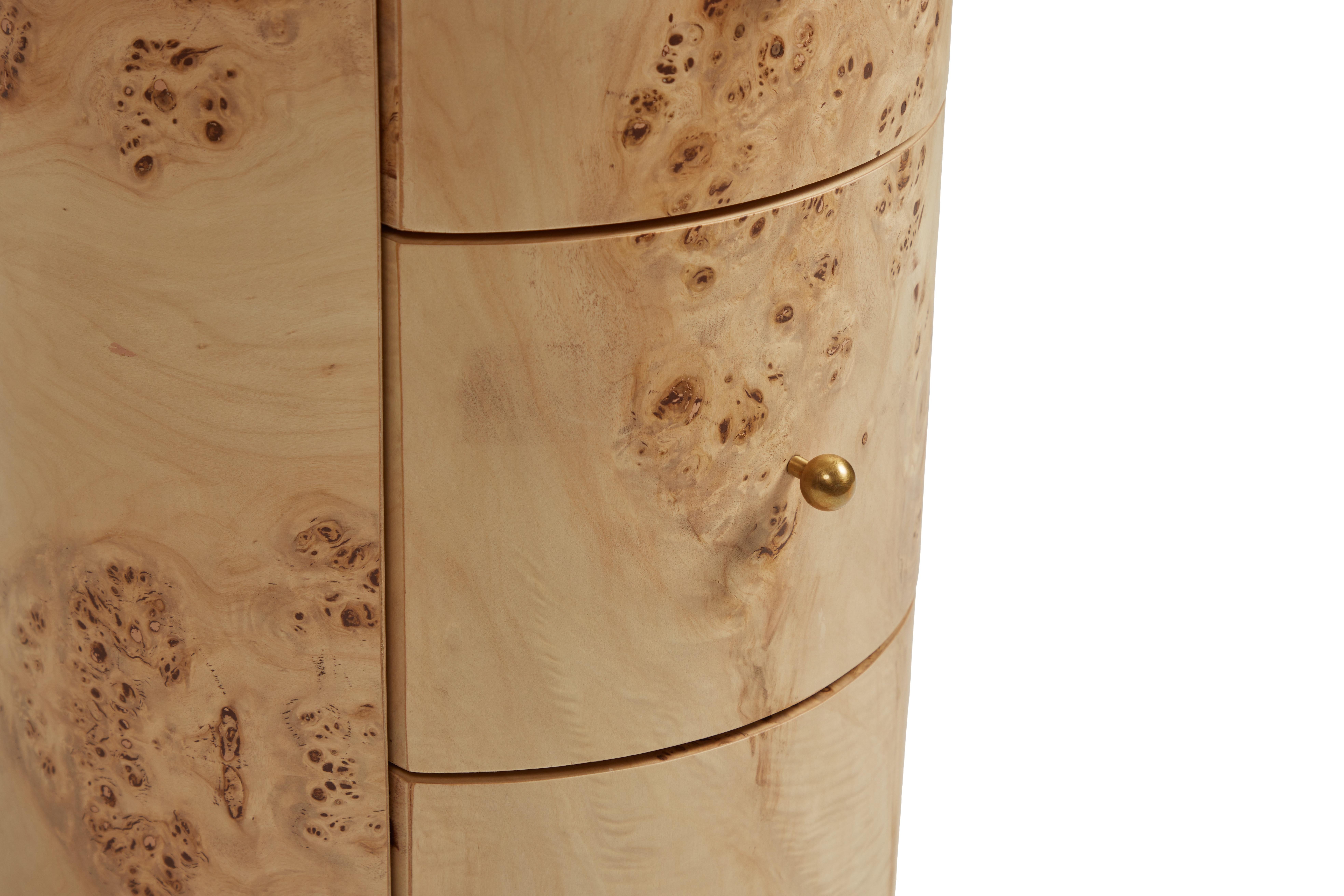Contemporary Burl Wood Side Table, by JDP Interiors For Sale