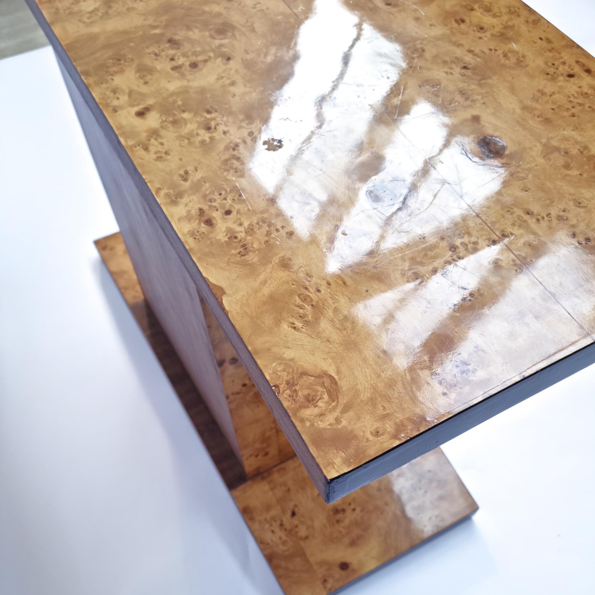 Burl Wood Sideboard/Credenza/Console Table, 1980s - France For Sale 1