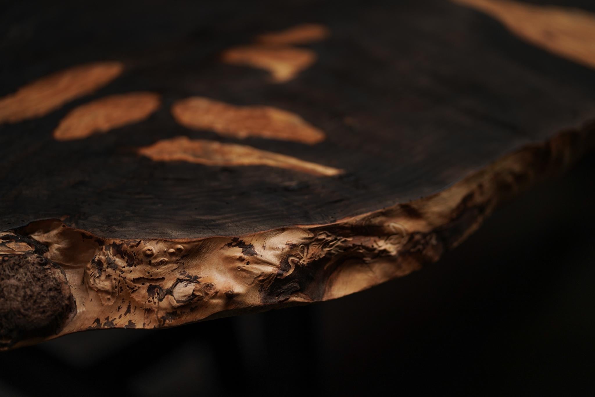 Burl Wood Slab Table In Good Condition For Sale In Los Angeles, CA