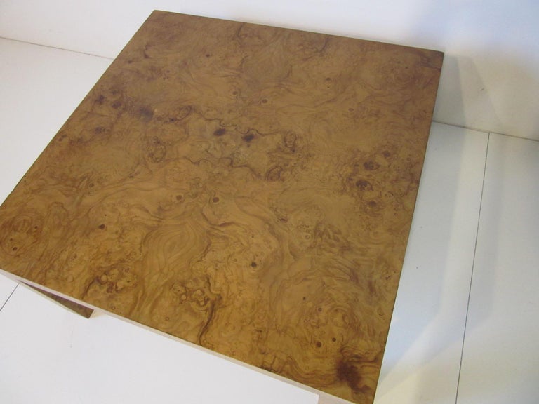 Burl Wood Small Scale Coffee Table in the style of Milo Baughman at 1stDibs