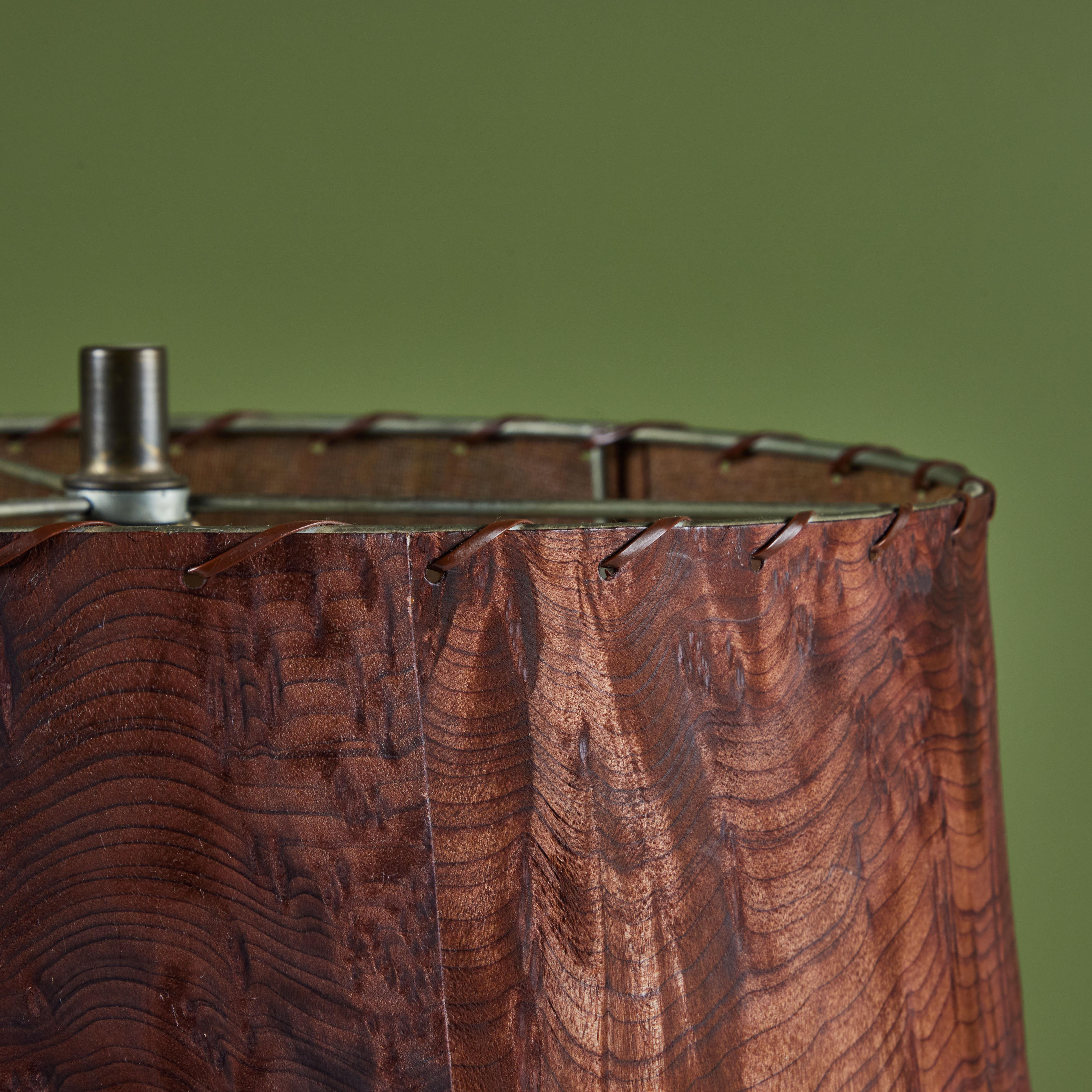 Burl Wood Table Lamp in the Style George Nakashima 5