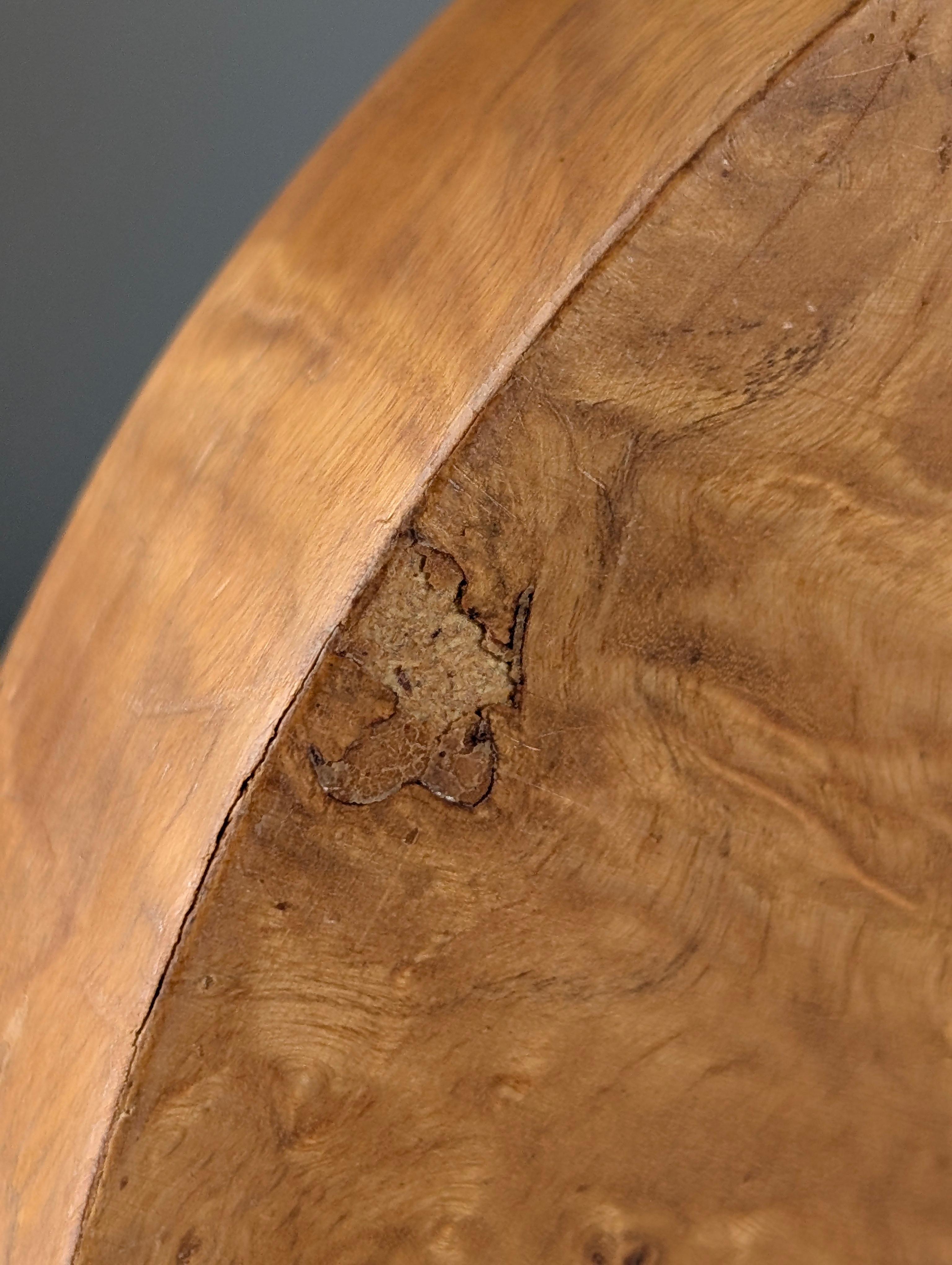 Vassoio in legno impiallacciato di radica Acciaio inossidabile Mid-Century Modern 1970s in vendita 1