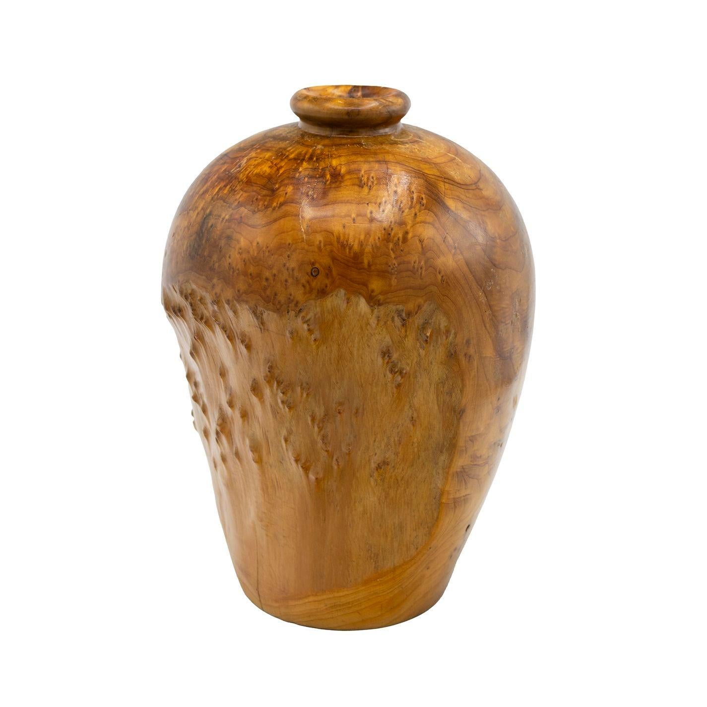 Arts and Crafts Burl Wood Vessel or Vase in Chinese Fir For Sale