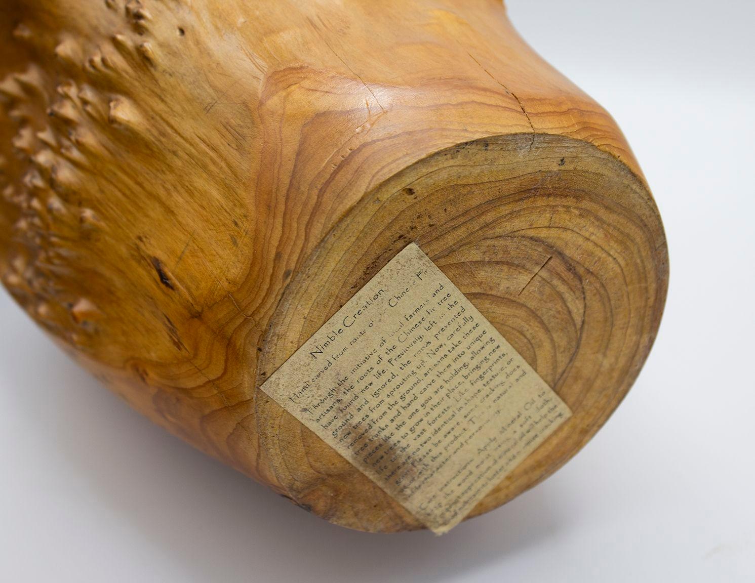 Fin du 20e siècle Vaisseau ou vase en bois de ronce de sapin de Chine en vente