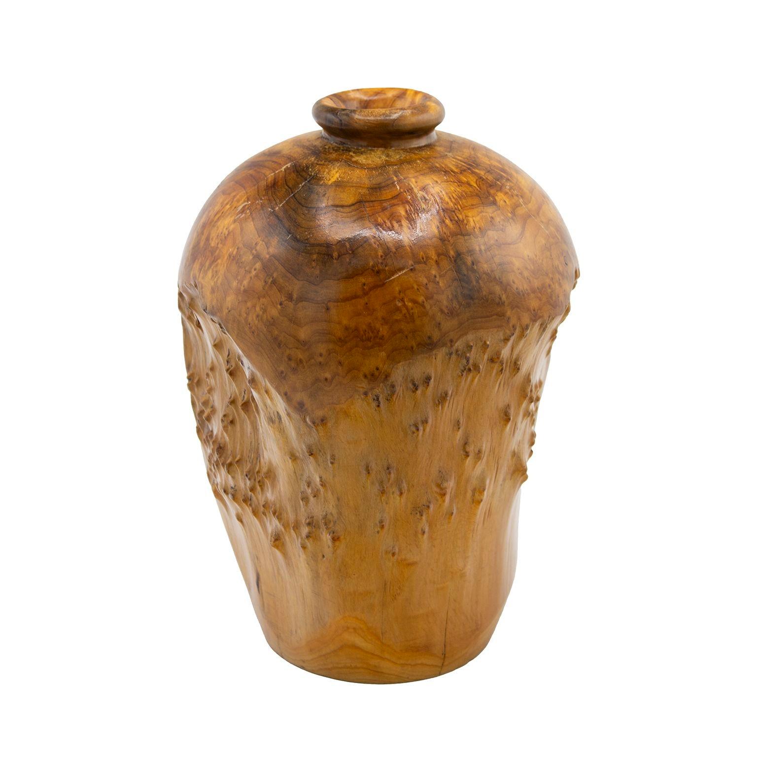 Burl Wood Vessel or Vase in Chinese Fir For Sale 4