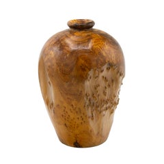 Vintage Burl Wood Vessel or Vase in Chinese Fir