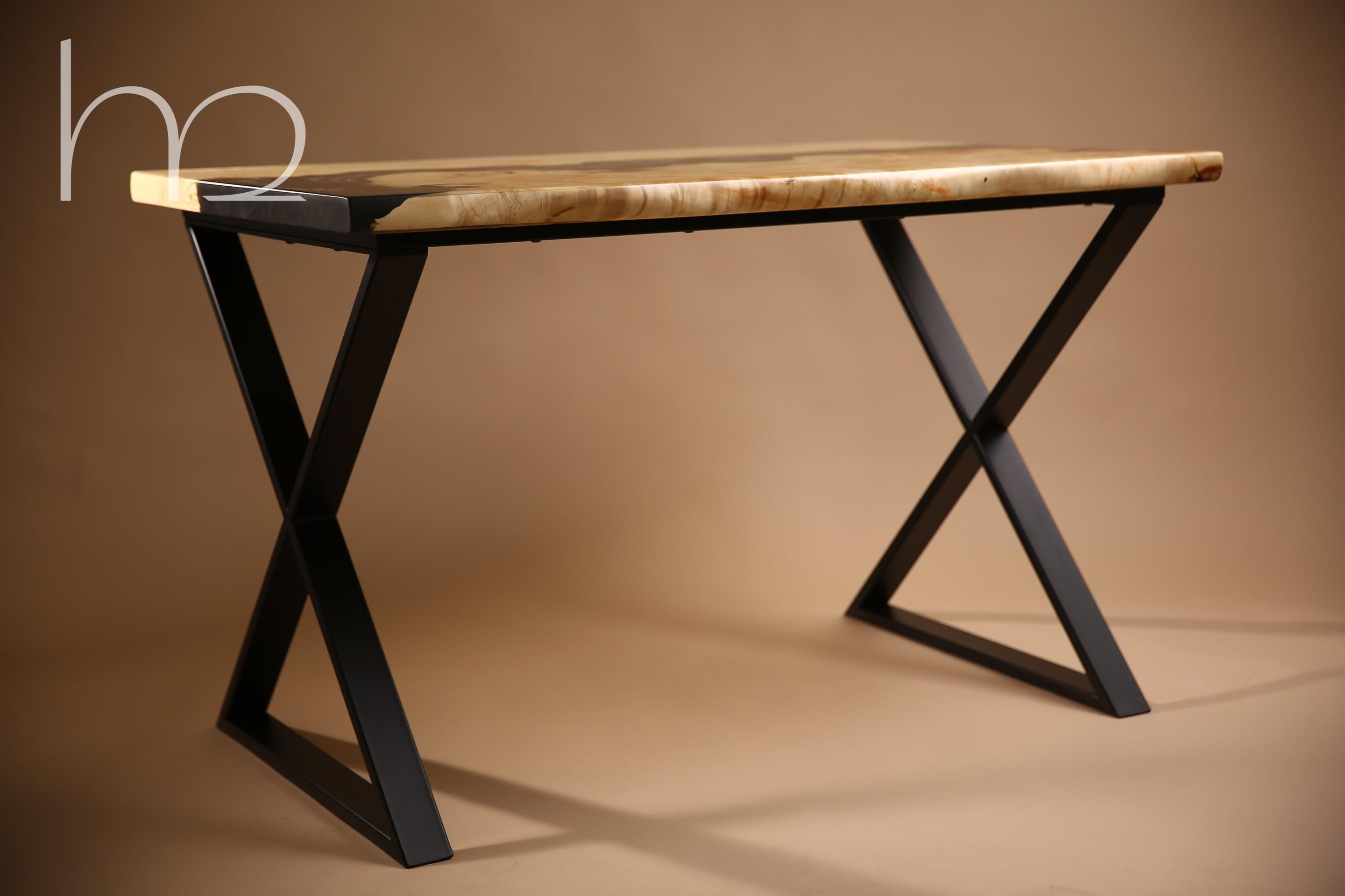 European Burl Wood Writing Desk French Wooden Handmade Executive Modern Contemporary Desk For Sale