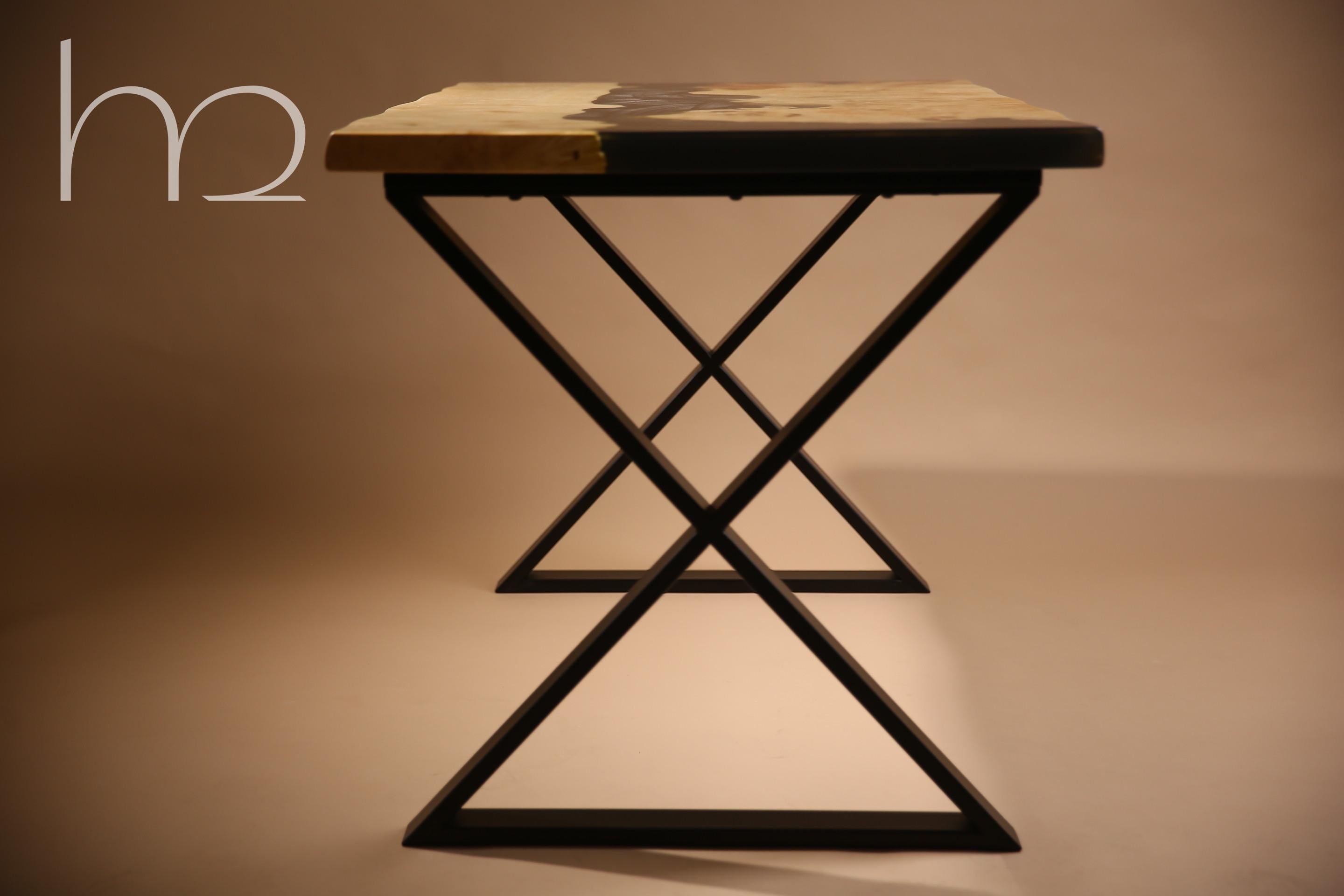 Wurzelholz-Schreibtisch Französisch Holz Handmade Executive Modern Contemporary Schreibtisch im Angebot 1