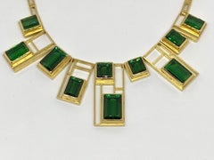 Burle Marx 18 Karat Gold Matched Green Tourmaline Necklace