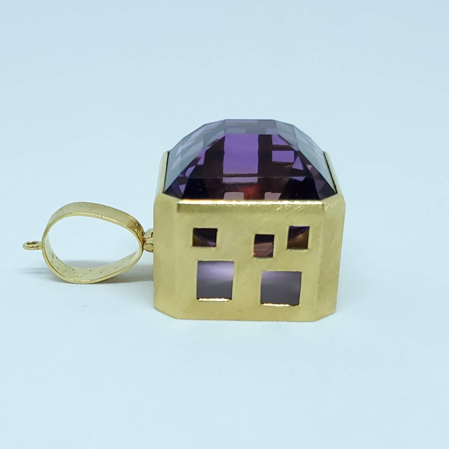 Women's or Men's Burle Marx 18 Karat Gold Ametrine Pendant For Sale
