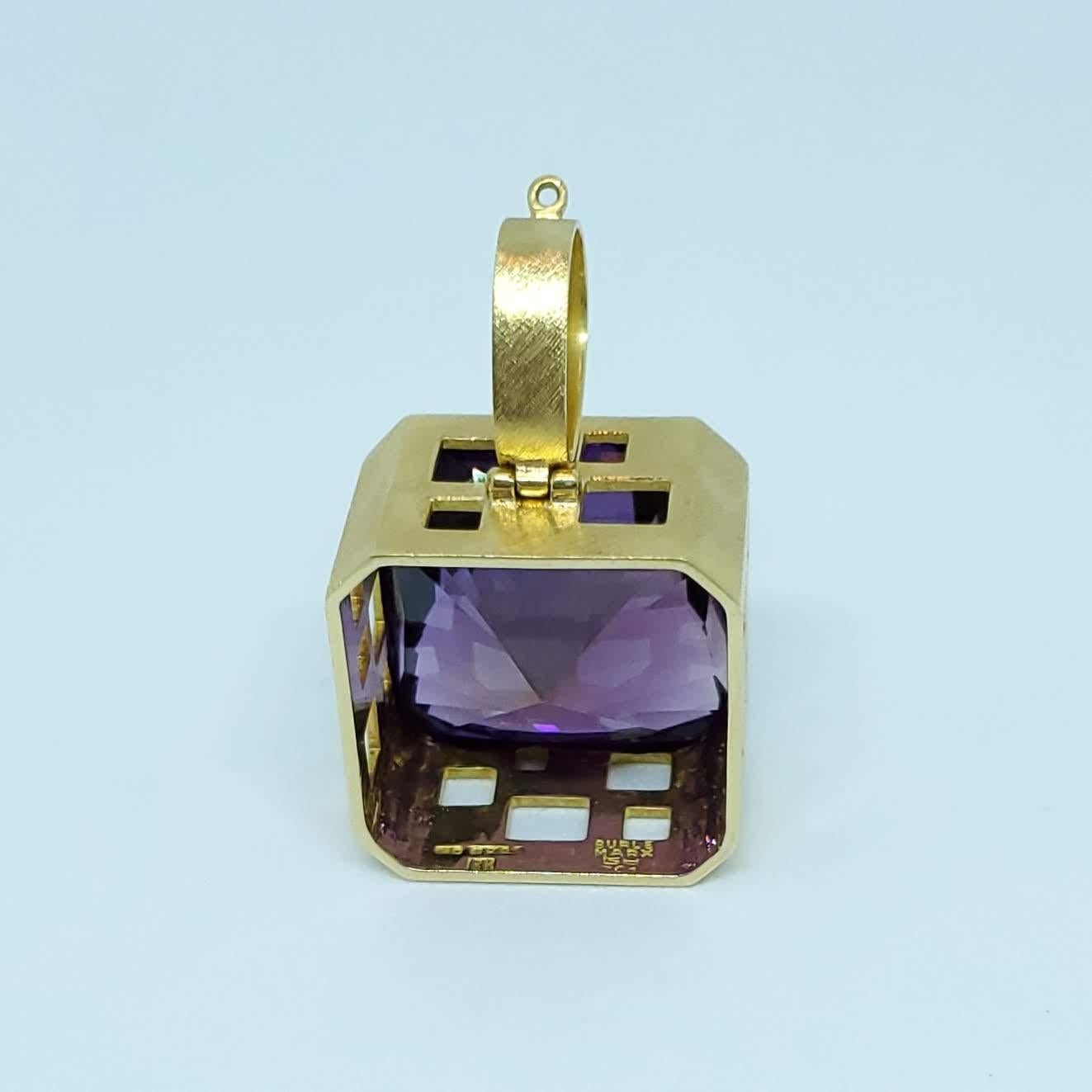 Burle Marx 18 Karat Gold Ametrine Pendant For Sale 1