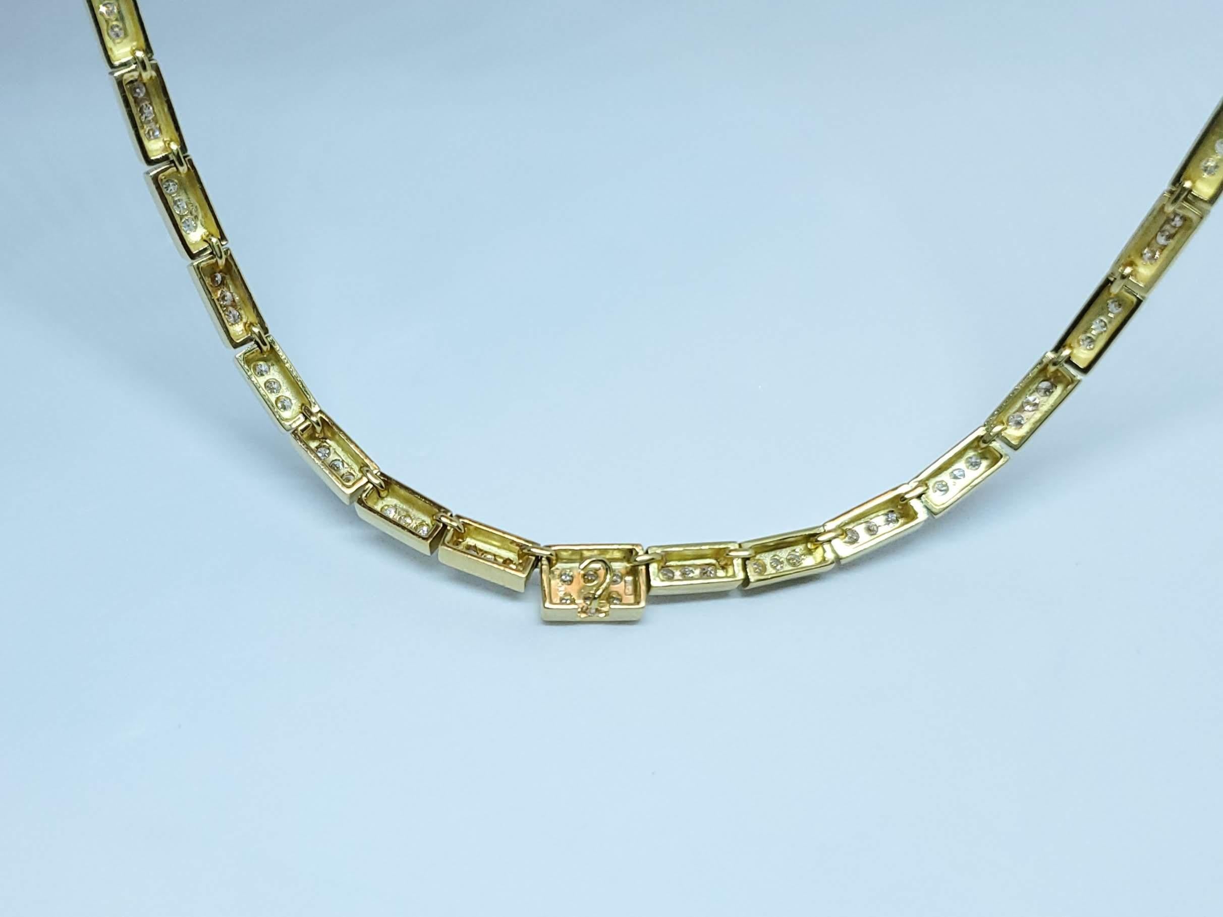Women's or Men's Burle Marx Rare 18 Karat Gold Diamond Neck Collar For Sale