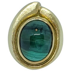 Burle Marx 18 Karat Gold Cats Eye Green Tourmaline Ring