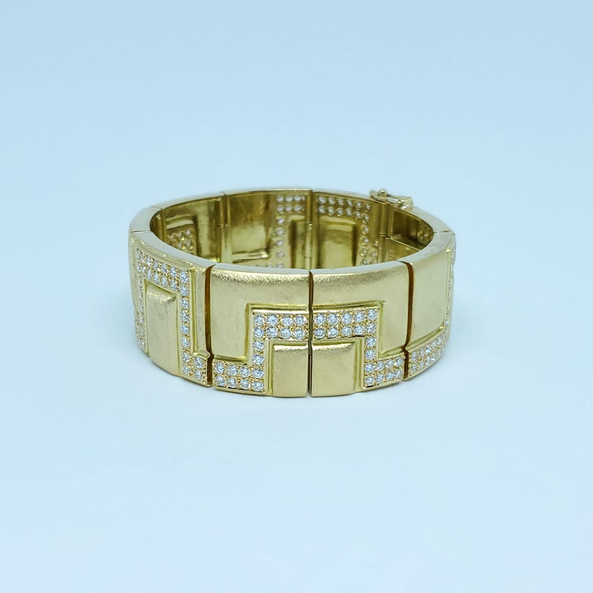 Thanks for taking a look at this exquisite Burle Marx 18 Karat Gold Diamond Bracelet. This Bruno Guidi designed piece is one of the only Diamond Bracelets Burle Marx ever made. We acquired it from the daughter of the original purchaser, who