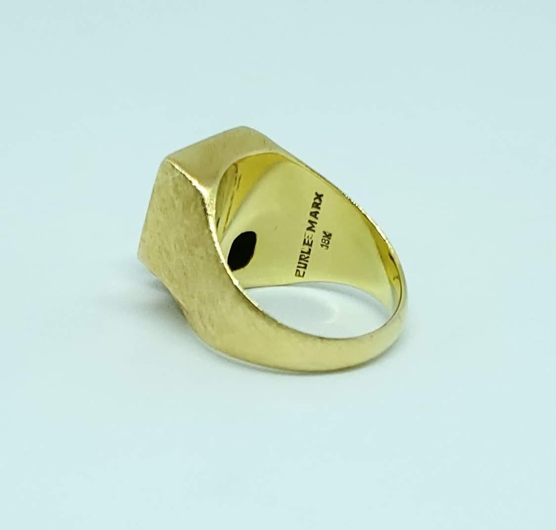 Burle Marx 18 Karat Gold Emerald and Diamond Ring For Sale 2