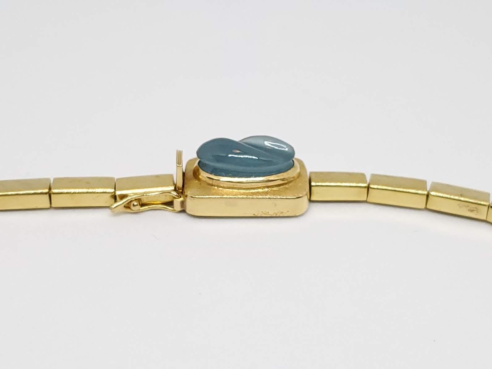 Thanks for taking a look at this Burle Marx Free Form Aquamarine Necklace. This type of simple elegance is what made Burle Marx famous. And by the way, as you can see the larger stone is detachable. It makes the piece more understated, but still