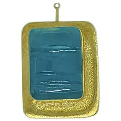 Burle Marx 18 Karat Gold Free Form 'Forma Livre' Aquamarine Pendant/Brooch