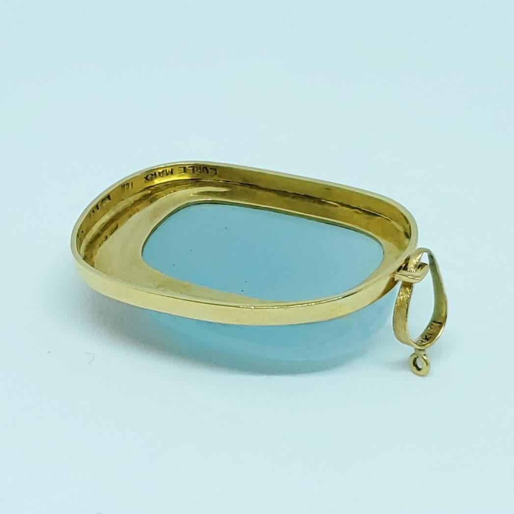 Burle Marx 18 Karat Gold Freeform 'Forma Livre' Aquamarine Pendant For Sale 1