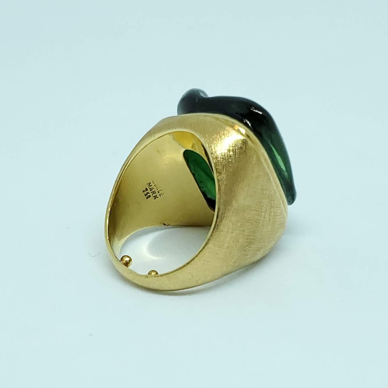 Burle Marx 18 Karat Gold Free Form 'Forma Livre' Green Tourmaline Ring 3