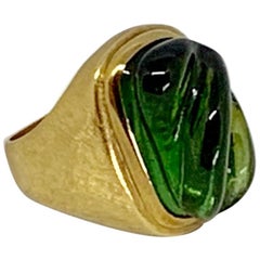 Burle Marx 18 Karat Gold Free Form 'Forma Livre' Green Tourmaline Ring