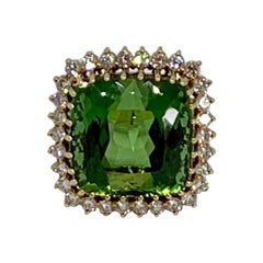 Burle Marx 18 Karat Gold Green Tourmaline and Diamond Ring
