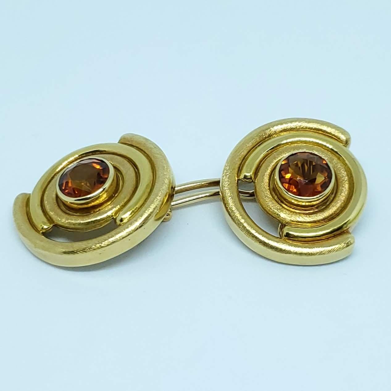 Thanks for taking a look at these Burle Marx Madeira Citrine Earrings. Unfortunately we don't have the exact weights, but we can tell you their measurements. They are 1.10