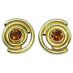 Burle Marx 18 Karat Gold Madeira Citrine Earrings