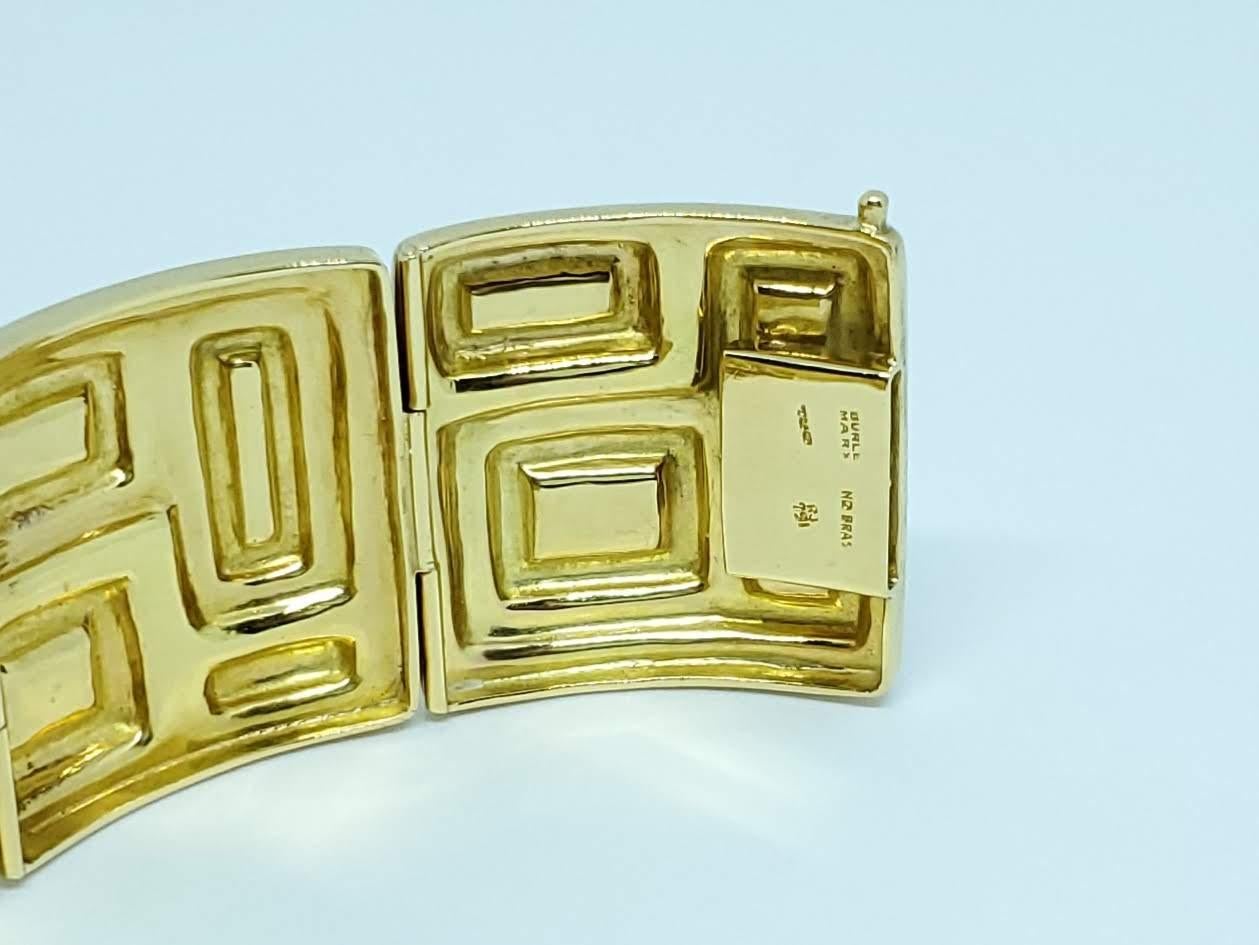 Burle Marx Rare 18 Karat Gold Wide Bracelet For Sale 2