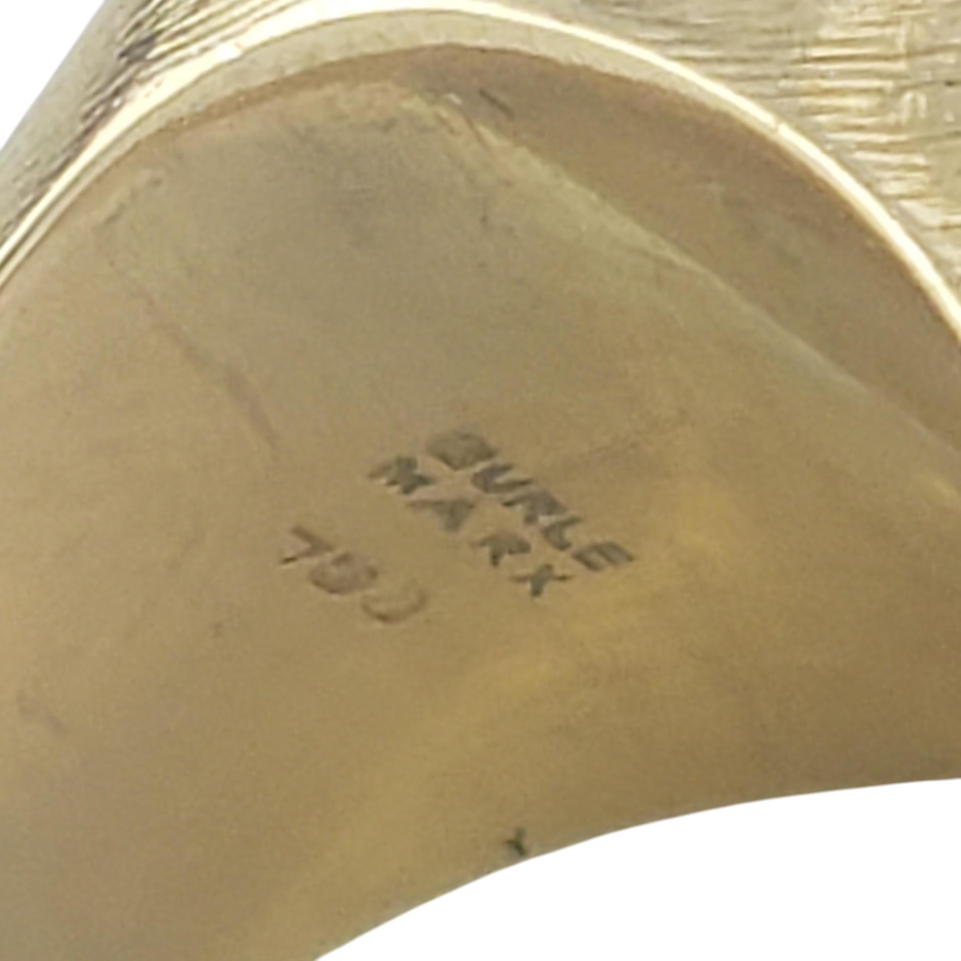 Burle Marx 18 Karat Yellow Gold Men's Ring Size 9.5 #19677 2
