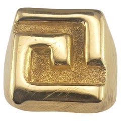 Burle Marx 18 Karat Yellow Gold Men's Ring Size 9.5 #19677