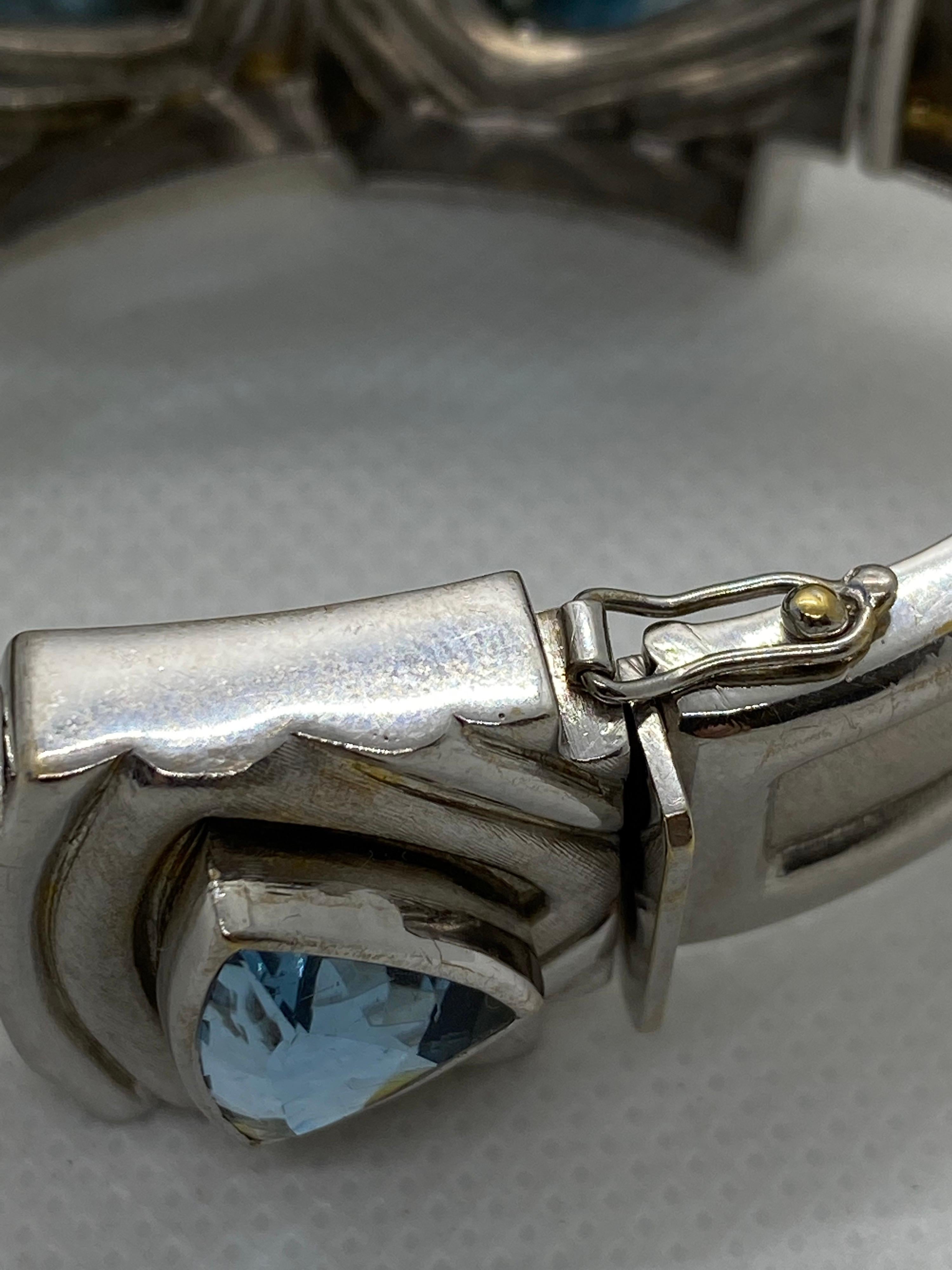 Burle Marx 18K White Gold & BlueTopaz Bracelet   8
