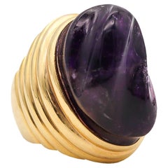 Burle Marx 1960 Brazil Forma Livre Cocktail Ring in 18kt Gold 39 Cts Amethyst