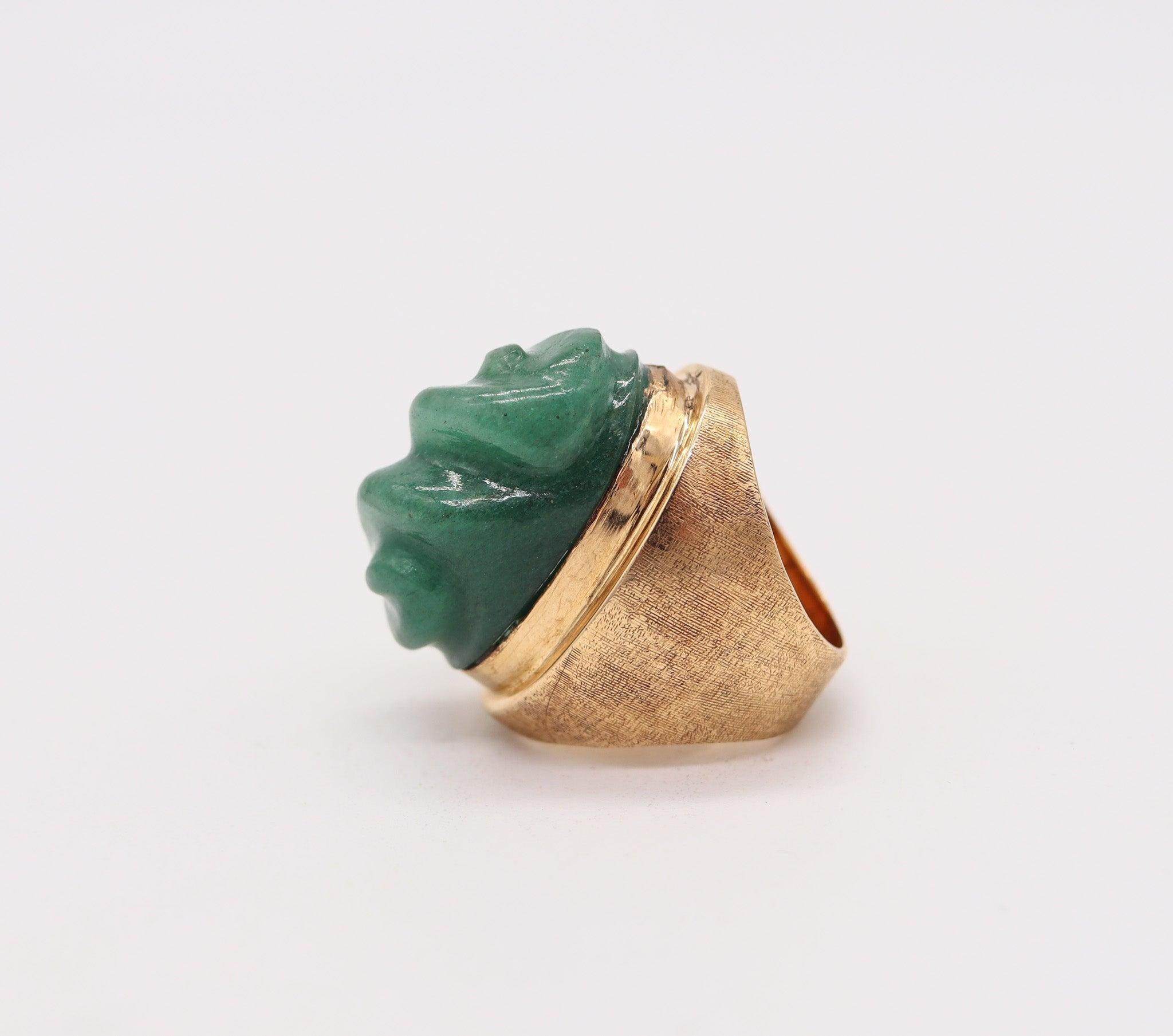 BURLE MARX 1960 Brasilien Forma Livre Ring in 18Kt Gelbgold mit Amazonit im Zustand „Hervorragend“ im Angebot in Miami, FL