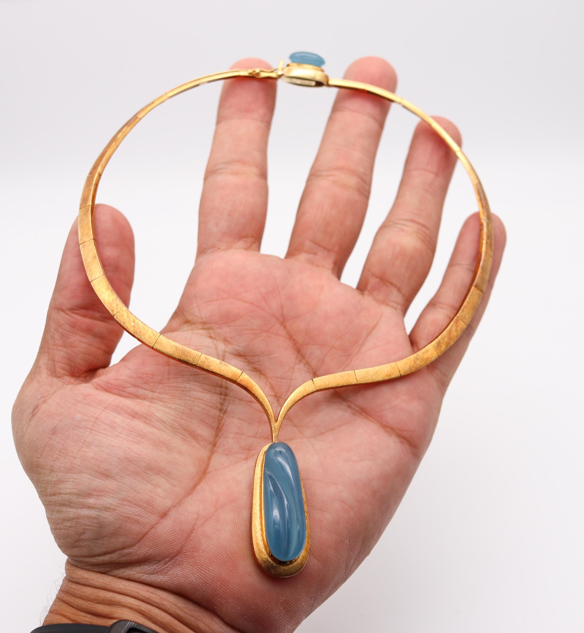 Women's Burle Marx 1968 Brazil Necklace In 18Kt Yellow Gold With Forma Livre Aquamarine