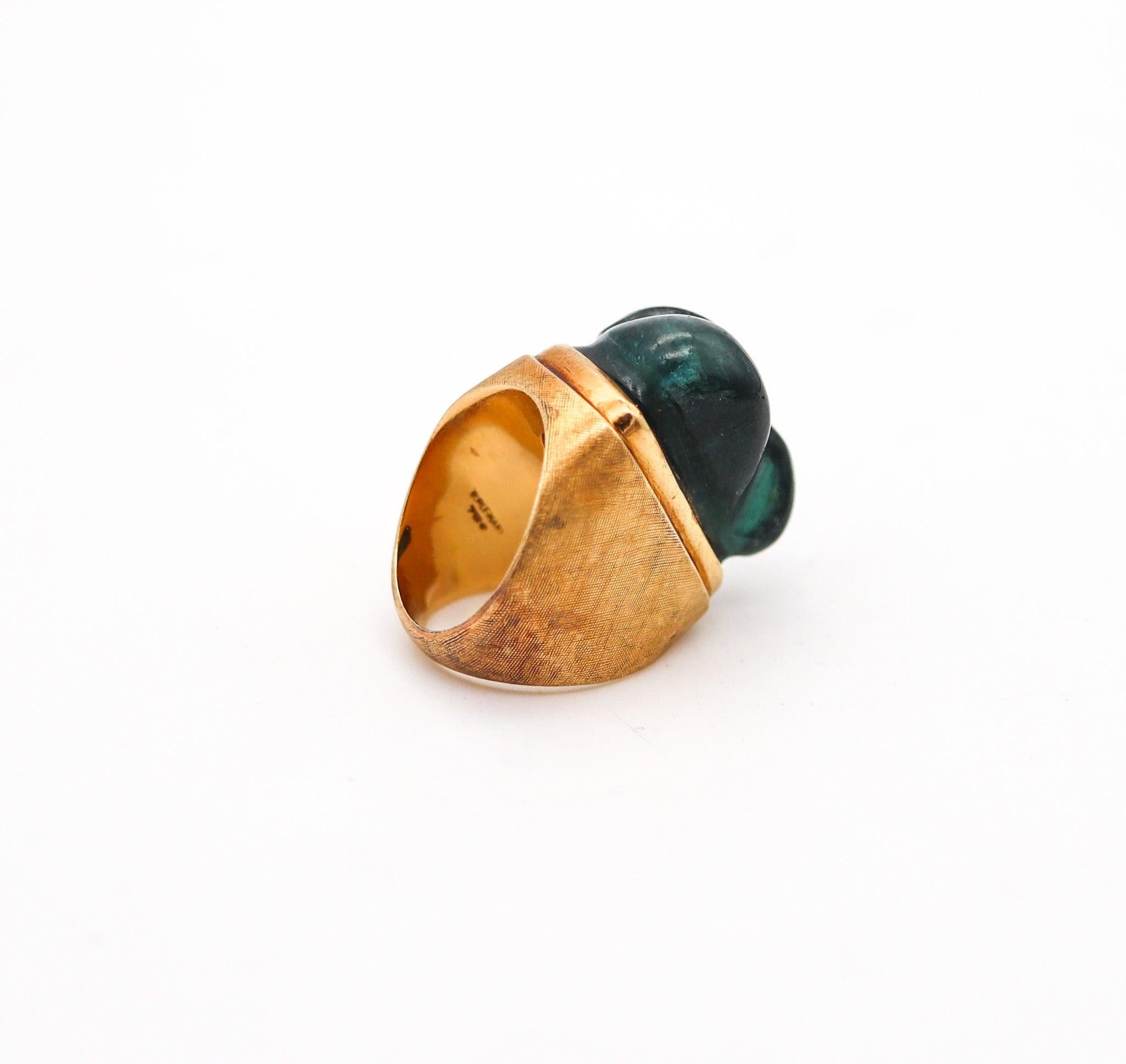 Women's BURLE MARX 1970 Forma Livre Cocktail Ring  18Kt Gold With Blue Green Tourmaline