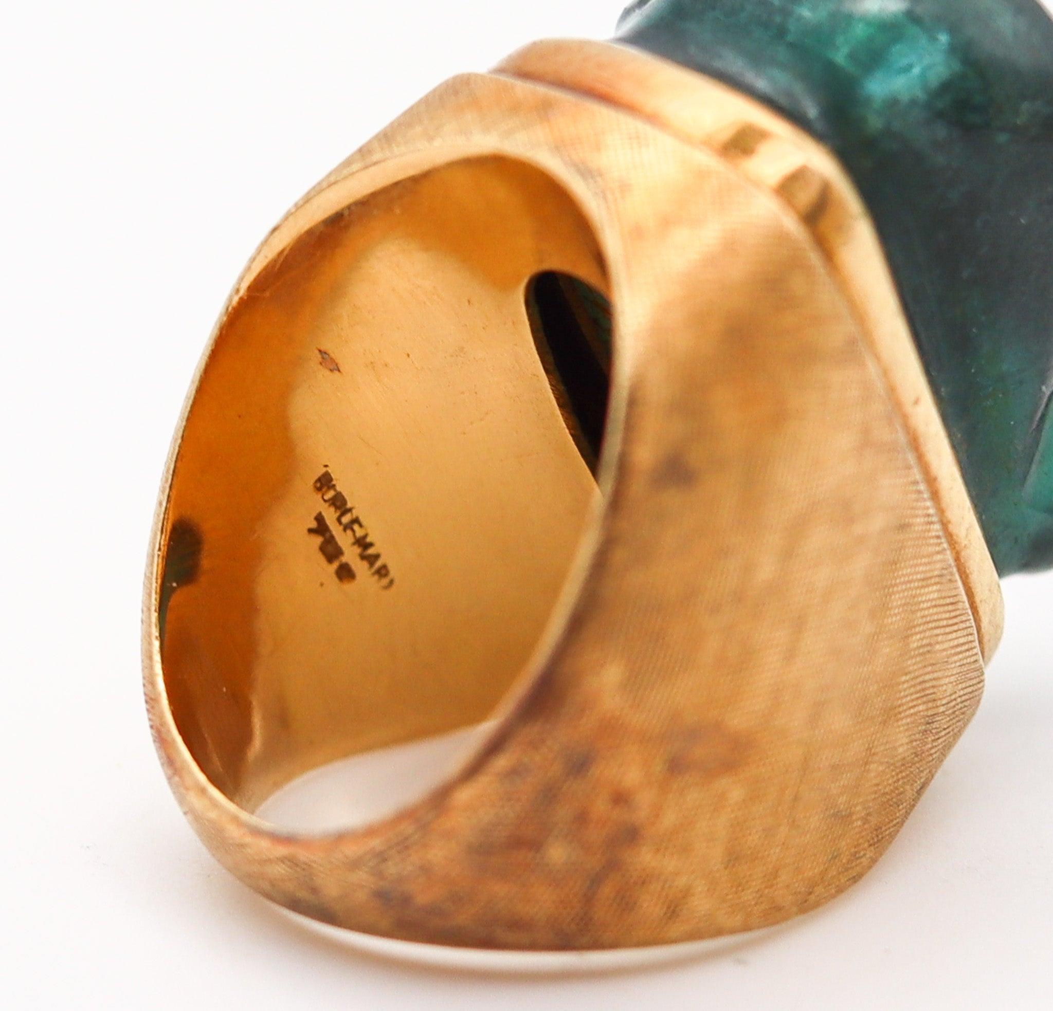 BURLE MARX 1970 Forma Livre Cocktail Ring  18Kt Gold With Blue Green Tourmaline 2