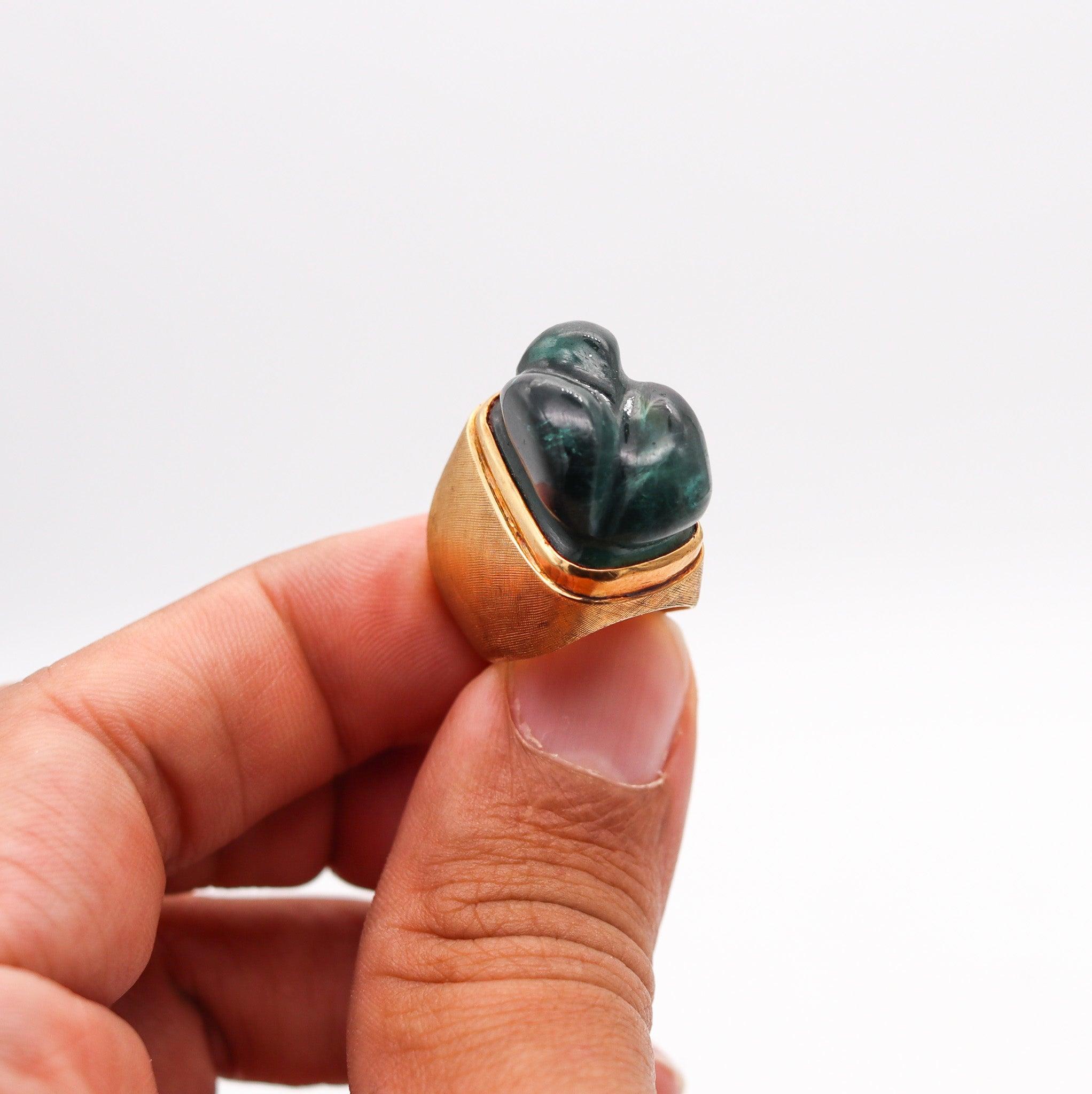 BURLE MARX 1970 Forma Livre Cocktail Ring  18Kt Gold With Blue Green Tourmaline 3