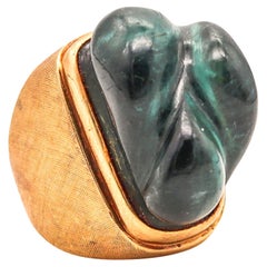 BURLE MARX 1970 Forma Livre Cocktail Ring  18Kt Gold With Blue Green Tourmaline