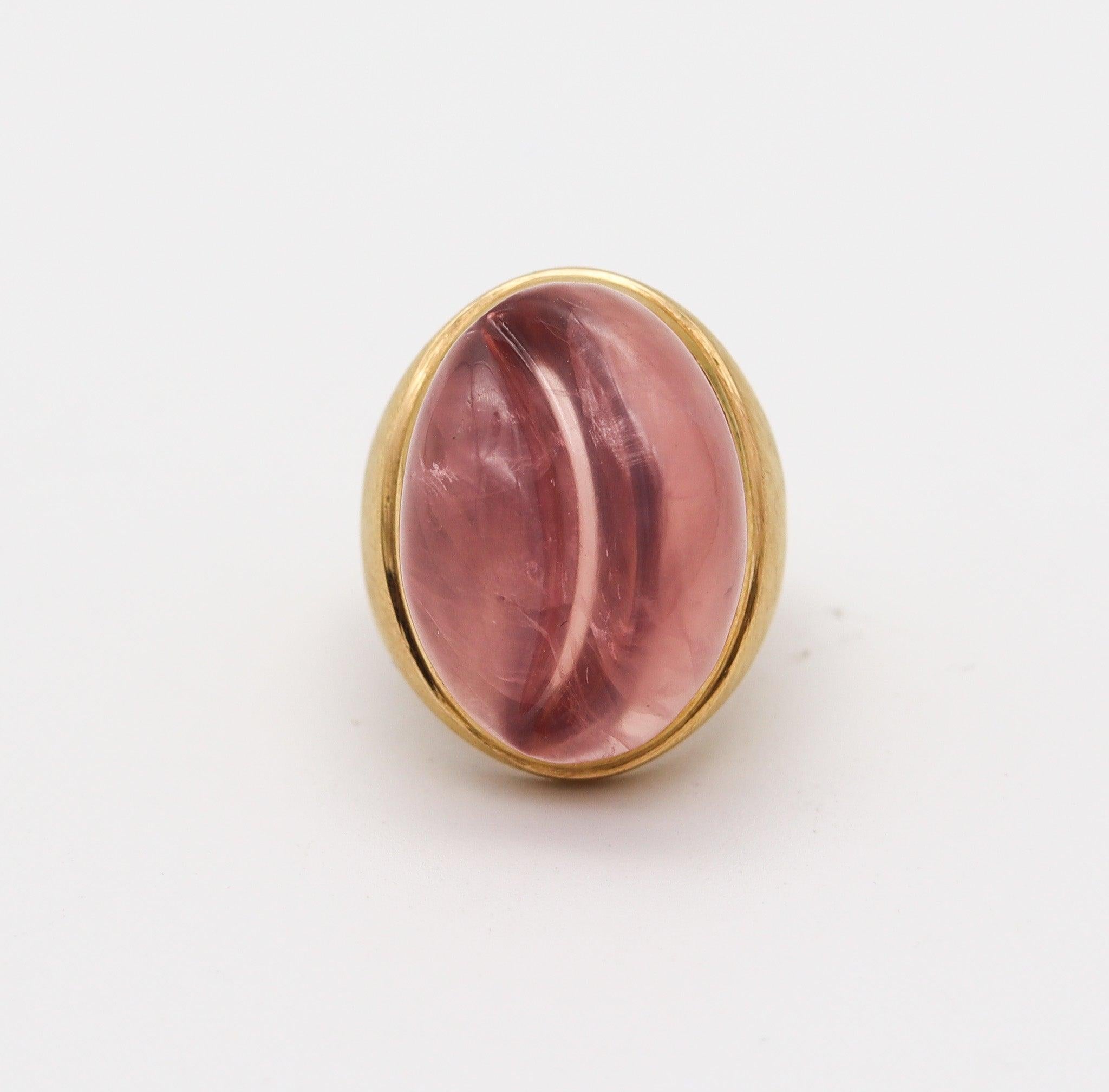 Modernist BURLE MARX 1970 Forma Livre Cocktail Ring In 18Kt Gold With Pink Tourmaline