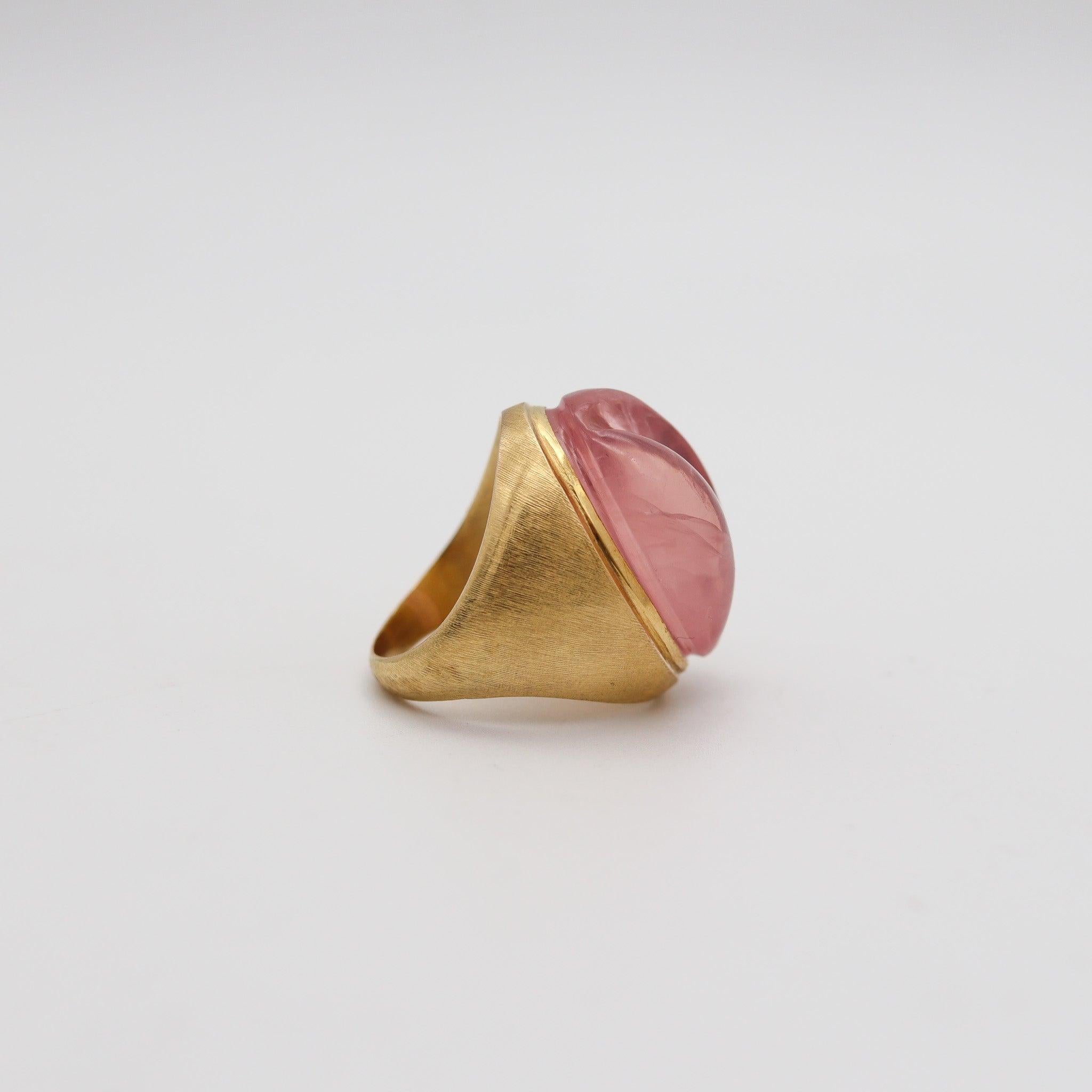 Cabochon BURLE MARX 1970 Forma Livre Cocktail Ring In 18Kt Gold With Pink Tourmaline