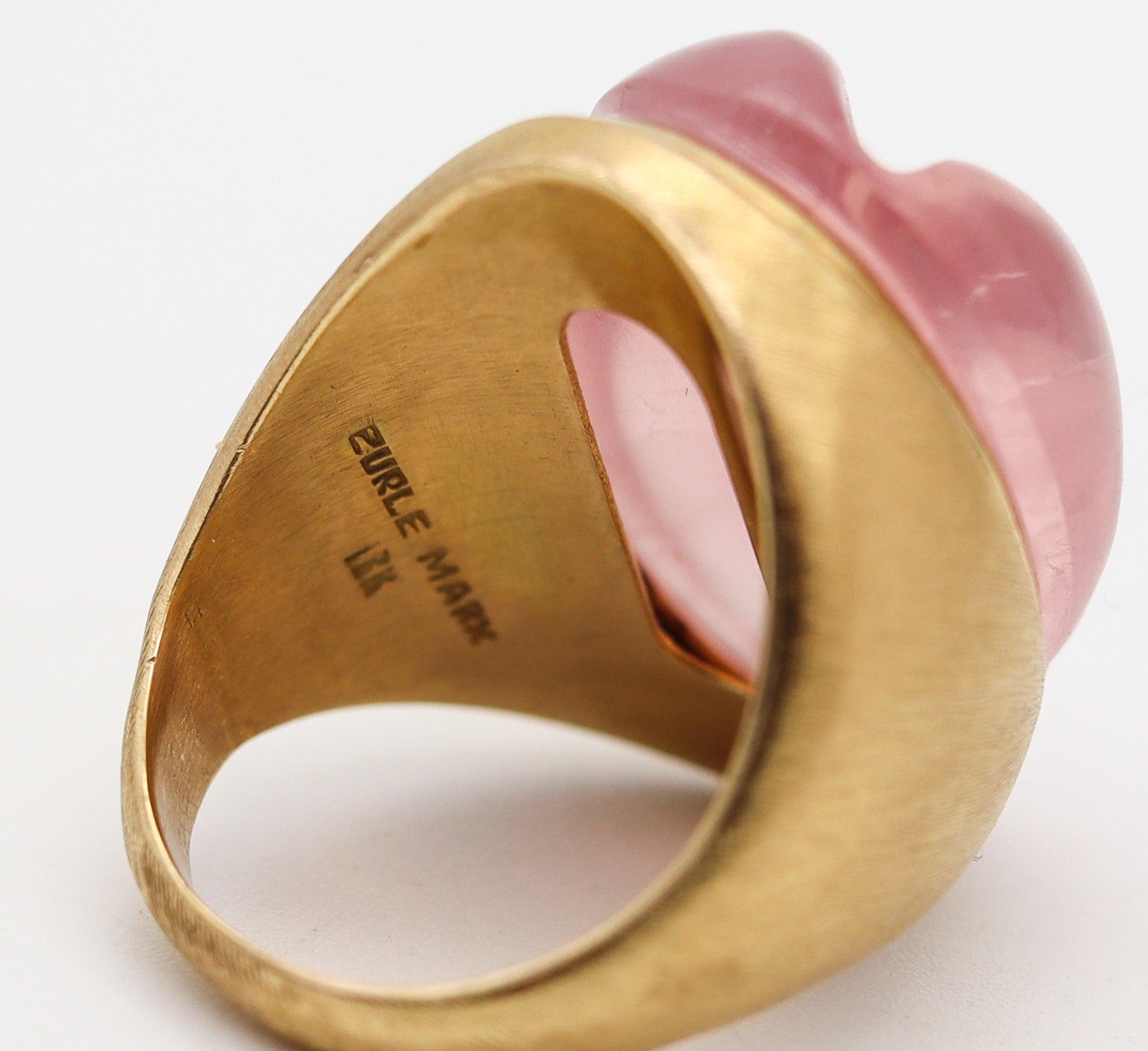 BURLE MARX 1970 Forma Livre Cocktail Ring In 18Kt Gold With Pink Tourmaline In Excellent Condition In Miami, FL