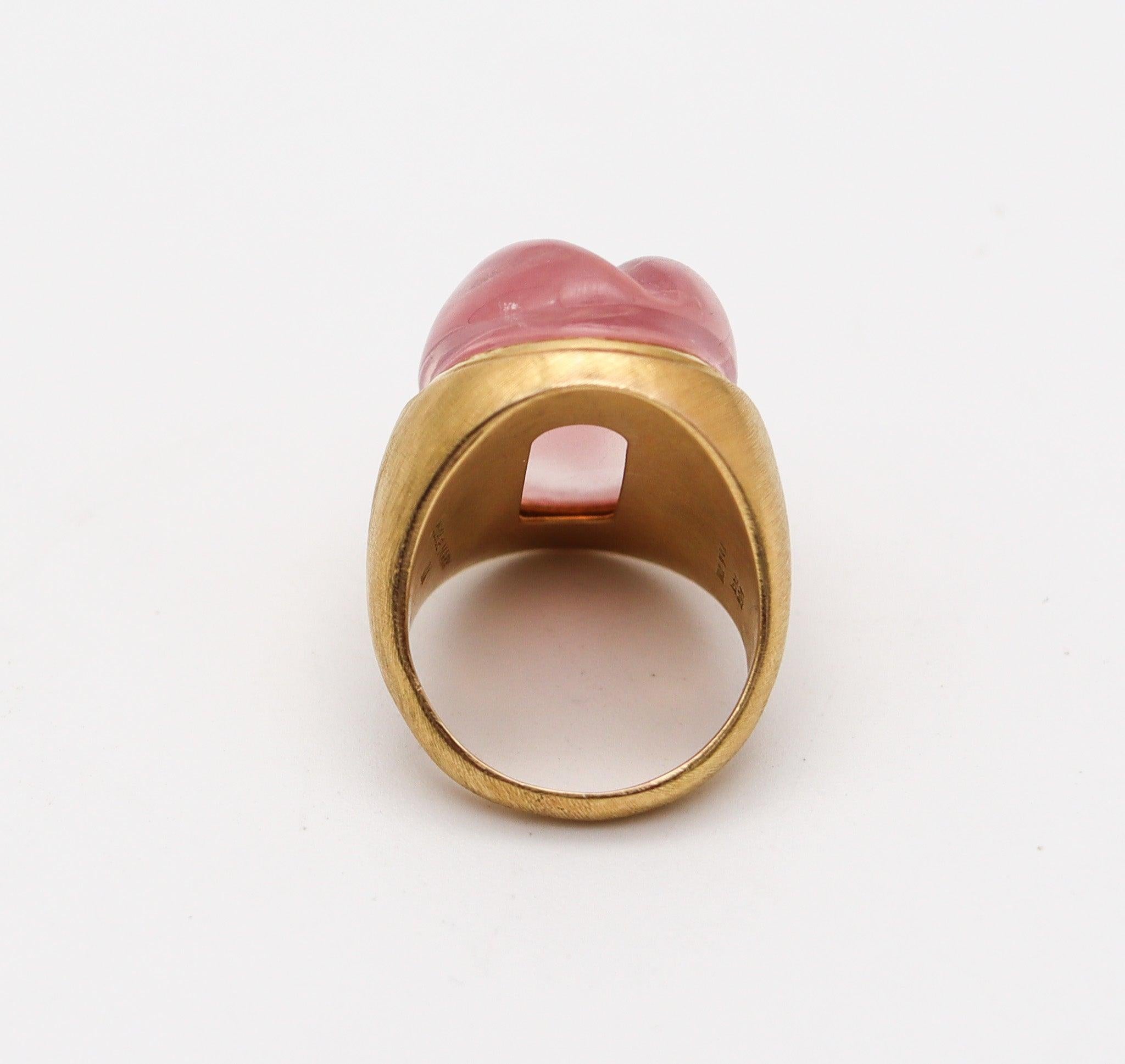 Women's BURLE MARX 1970 Forma Livre Cocktail Ring In 18Kt Gold With Pink Tourmaline