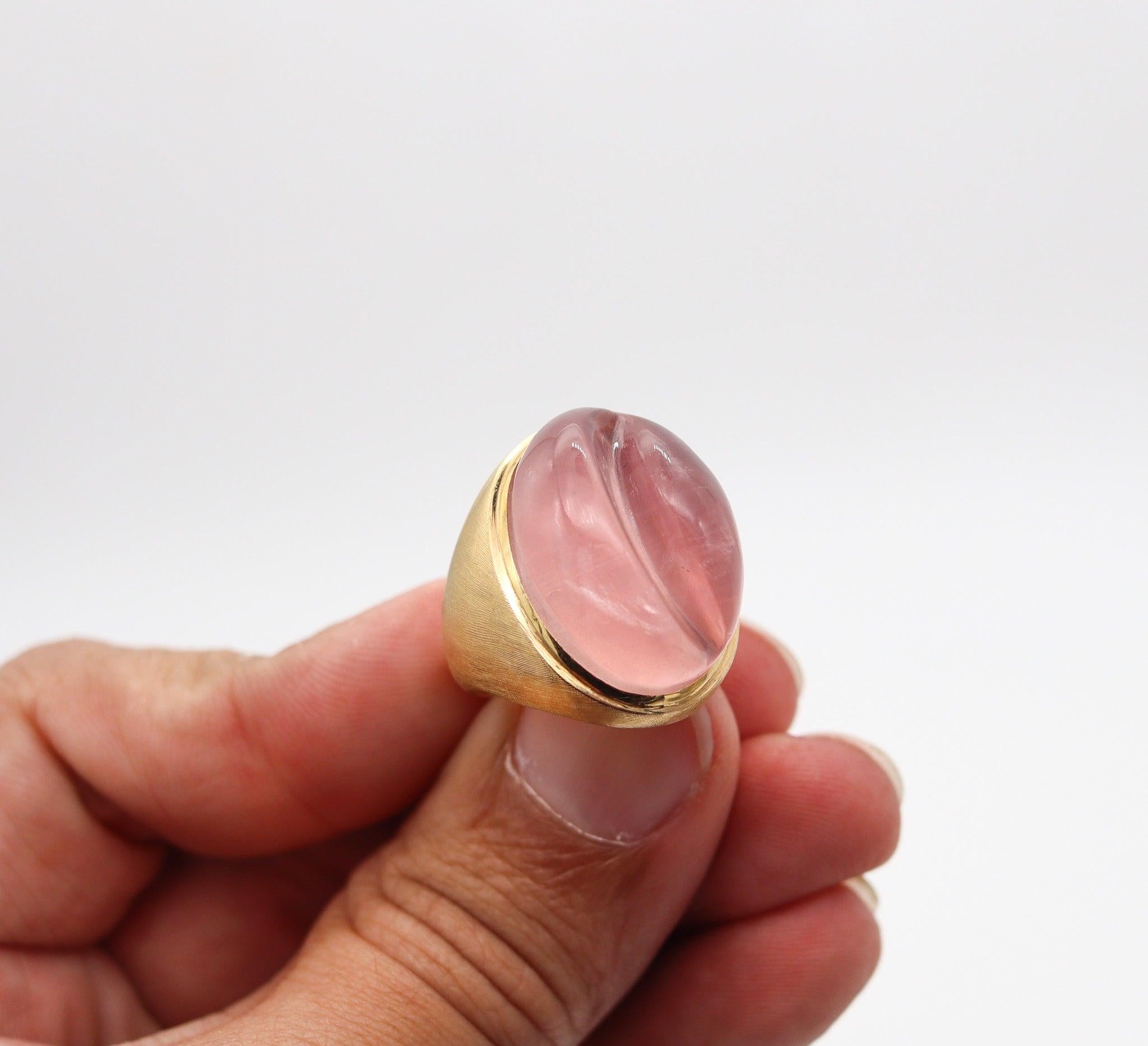 BURLE MARX 1970 Forma Livre Cocktail Ring In 18Kt Gold With Pink Tourmaline 2